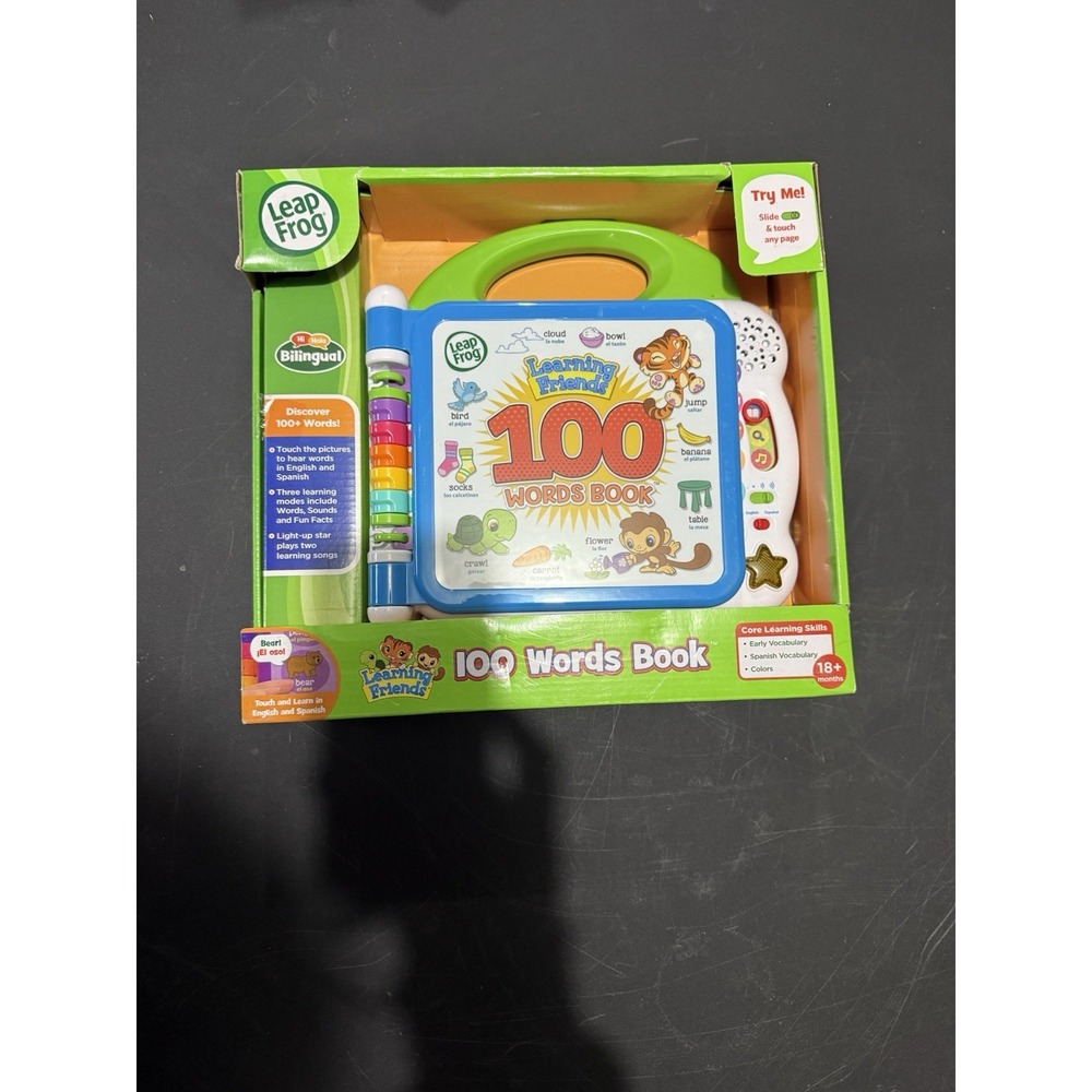 Leap Frog Learning Friends 100 Words Book Electronic Educational Tablet‎ Grn NIB